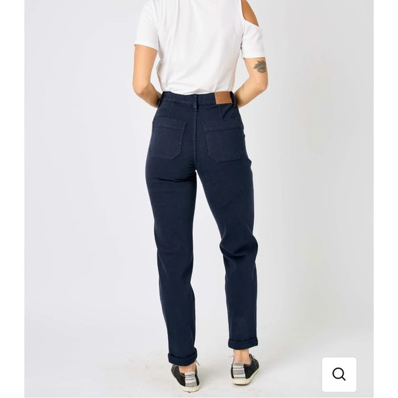 Judy Blue Double Cuff Joggers. Navy. Size 3 or 26. NWT. - Picture 2 of 14